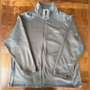 PING XXL Gray Performance Golf Jacket Full Zip Lightweight Mesh Long Sleeve